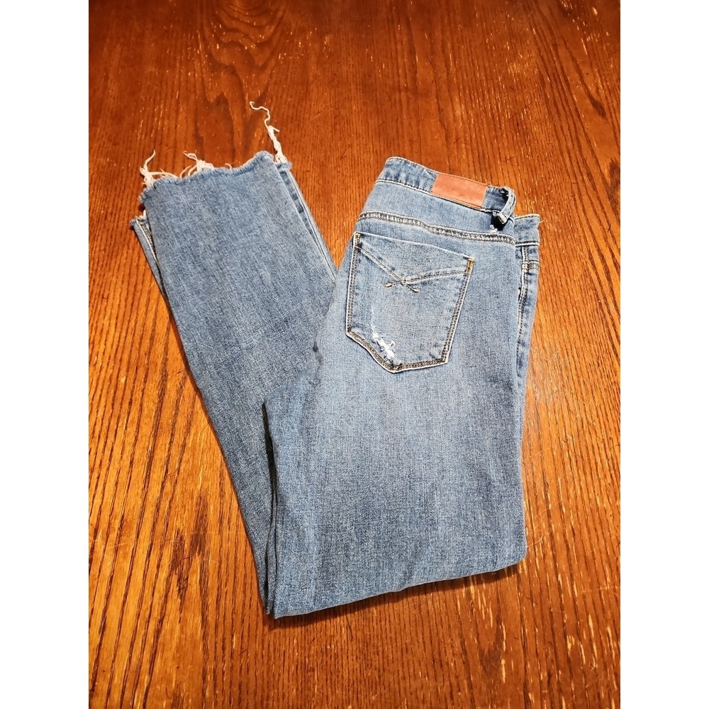 Unpublished Jeans Size27x26 Med.‎ Wash RawHem Stretch Distressed Denim (A790)